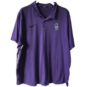 Colorado Rockies Nike Dri-fit Purple Polo Men Size XXL